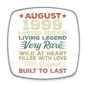 August 1999 - Gift idea for August 1999 - 1999 - Square fridge magnet - white - Front