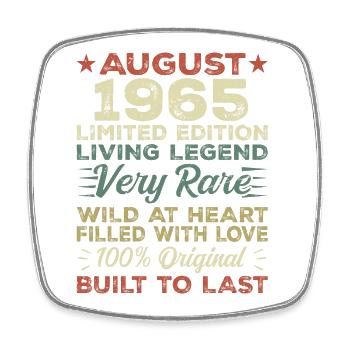 August 1965 - Gift Idea for August 1965 - 1965 - Square fridge magnet - white - Front