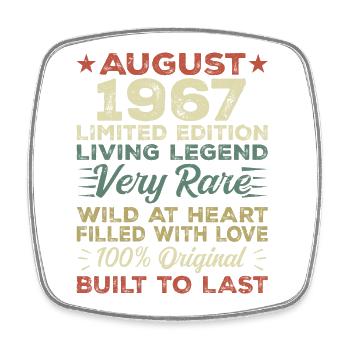 August 1967 - Gift idea for August 1967 - 1967 - Square fridge magnet - white - Front