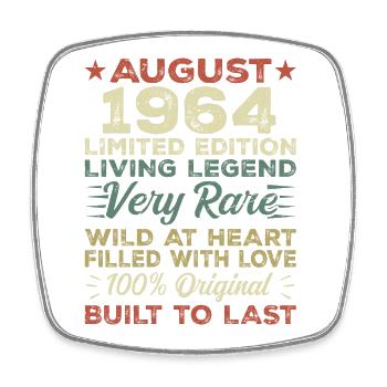 August 1964 - Gift idea for August 1964 - 1964 - Square fridge magnet - white - Front