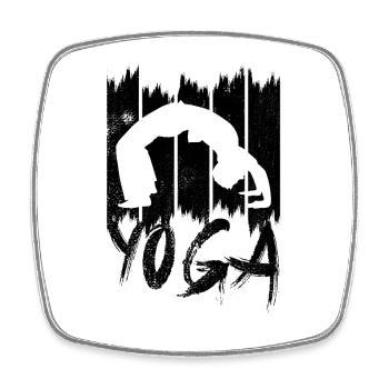 Yoga - Square fridge magnet - white - Front