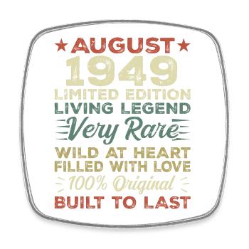 August 1949 - Gift Idea for August 1949 - 1949 - Square fridge magnet - white - Front