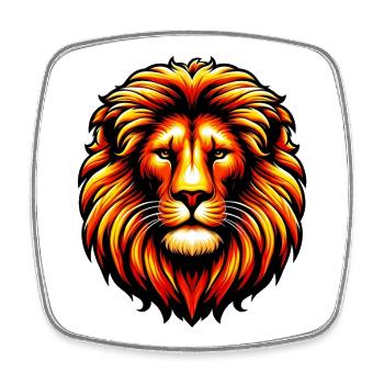 Lion - Square fridge magnet - white - Front