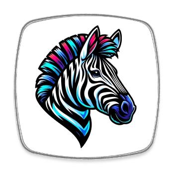 Zebra - Square fridge magnet - white - Front