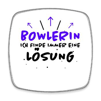 Bowlerin Bowling Spruch Lustiges Bowlerin Geschenk - Viereckiger Kühlschrankmagnet - Weiß - Vorne