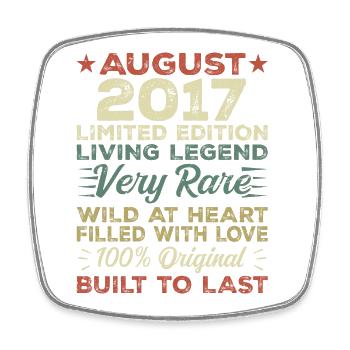 August 2017 - Geschenkidee Für August 2017 - 2017 - Viereckiger Kühlschrankmagnet - Weiß - Vorne