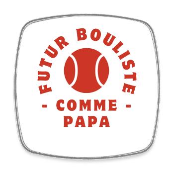 Future bowler like dad - Square fridge magnet - white - Front