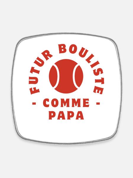 Futur bouliste comme papa - Magnet carré - blanc