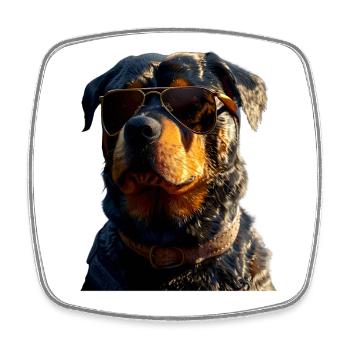 Les chiens Rottweiler aiment les fiers amateurs de rottweiler - Magnet carré - blanc - Devant