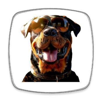 Les chiens Rottweiler aiment les fiers amateurs de rottweiler - Magnet carré - blanc - Devant