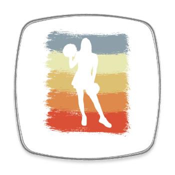 Dessin de pom-pom girl vintage - Magnet carré - blanc - Devant