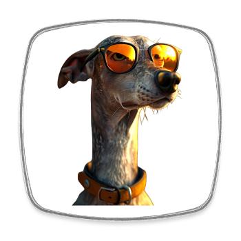 Greyhound Dog Lover Chien de chasse Amour Greyhound - Magnet carré - blanc - Devant