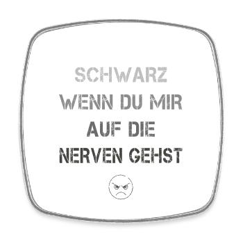 Färbt sich schwarz - Viereckiger Kühlschrankmagnet - Weiß - Vorne