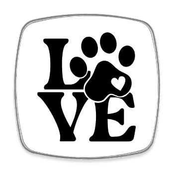 Love for Dogs Paw Print - Square fridge magnet - white - Front