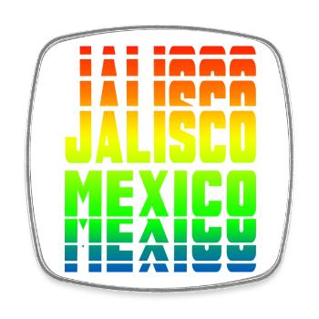Jalisco Mexico rainbow design - Square fridge magnet - white - Front