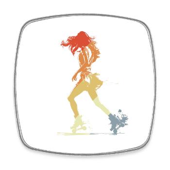Roller Skating Girl Graphic - Square fridge magnet - white - Front