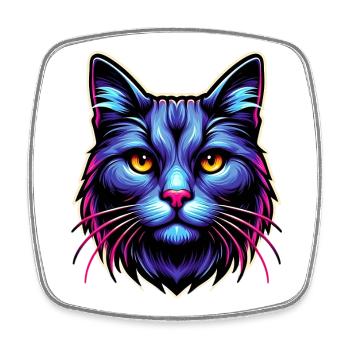 Cat - Square fridge magnet - white - Front