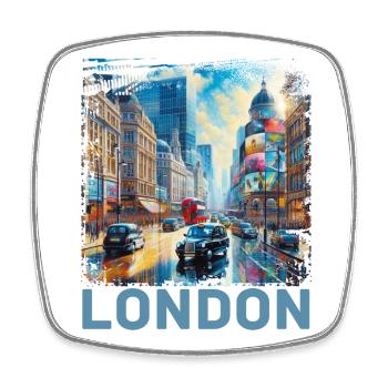 London - Viereckiger Kühlschrankmagnet - Weiß - Vorne
