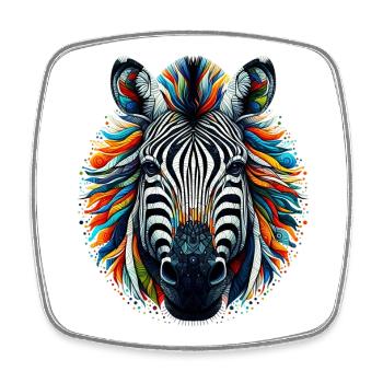 Zebra - Square fridge magnet - white - Front