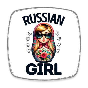 Russian Girl! Russia Matryoshka Russian for - Square fridge magnet - white - Front
