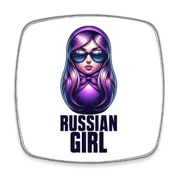 Russian Girl! Russia Matryoshka Russian for - Square fridge magnet - white - Front