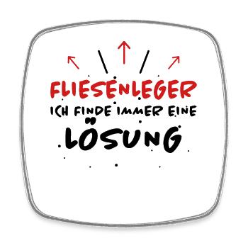 Fliesenleger Spruch Lustiges Fliesenleger Geschenk - Viereckiger Kühlschrankmagnet - Weiß - Vorne
