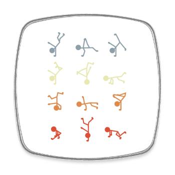 Breakdancer Strichfiguren - Viereckiger Kühlschrankmagnet - Weiß - Vorne