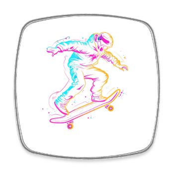 dessin de skateboarder de dessin animé - Magnet carré - blanc - Devant