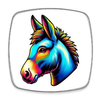 Donkey donkey pacifier mule - Square fridge magnet - white - Front