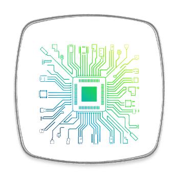 Colorful Computer Circuit Board Tech Electronic - Square fridge magnet - white - Front