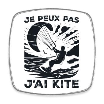 I Can't I Kite Gift Humor Kitesurfer - Square fridge magnet - white - Front