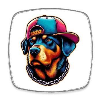 Chien - Magnet carré - blanc - Devant