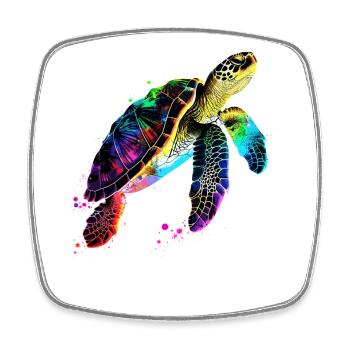 Turtle Colorful Popart Reptile Cute Turtles - Square fridge magnet - white - Front