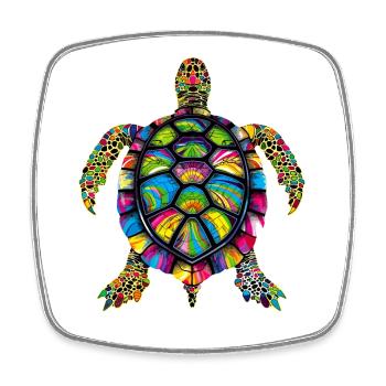 Turtle Colorful Popart Reptile Cute Turtles - Square fridge magnet - white - Front