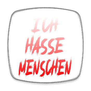 Ich Hasse Menschen Lustiges Deutsches Zitat Grafik - Viereckiger Kühlschrankmagnet - Weiß - Vorne