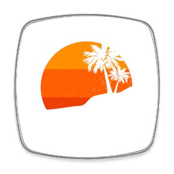 Sunset Palm Trees Retro Tropical Vibes - Square fridge magnet - white - Front