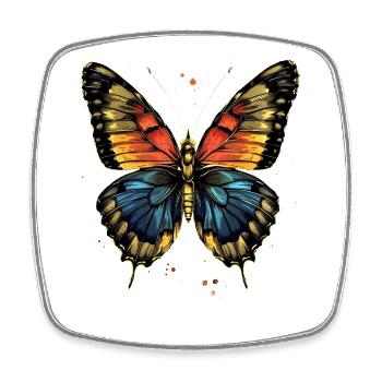 Schmetterling Flügel Bunt Butterfly Schmetterlinge - Viereckiger Kühlschrankmagnet - Weiß - Vorne