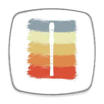 Vintage Flute - Square fridge magnet - white - Front