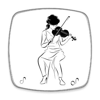 Violinist Sketch - Square fridge magnet - white - Front