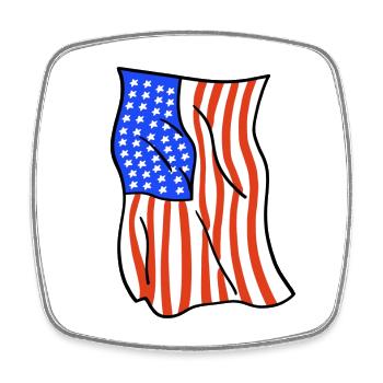 USA Amerikanische Flagge 4. Juli - Viereckiger Kühlschrankmagnet - Weiß - Vorne