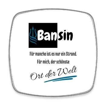 Bansin for me the most beautiful place in the world - Baltic Sea - Square fridge magnet - white - Front