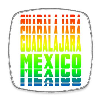 Guadalajara Mexiko Regenbogen Design - Viereckiger Kühlschrankmagnet - Weiß - Vorne