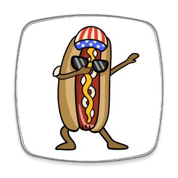 Hotdog 4. Juli - Viereckiger Kühlschrankmagnet - Weiß - Vorne