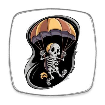 Squelette spécial avec parapluie et jour de l’Ascension - Magnet carré - blanc - Devant