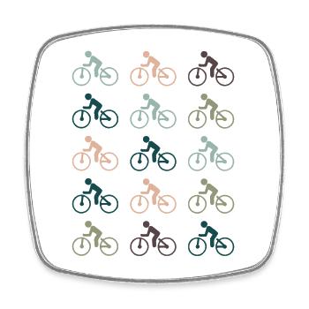 Bicycle - Square fridge magnet - white - Front