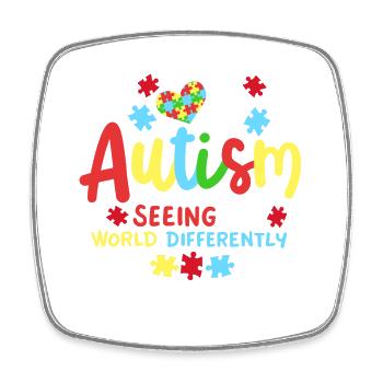 Autismus Bewusstsein autistische Kinder - Viereckiger Kühlschrankmagnet - Weiß - Vorne