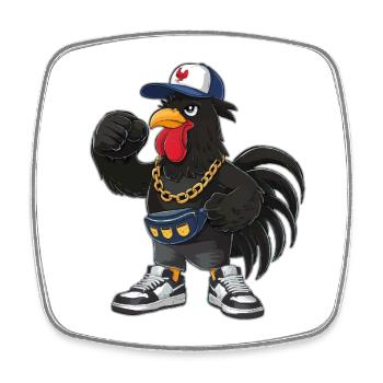 Talahon Fanny Pack Cap Gold Chain Gangster - Square fridge magnet - white - Front