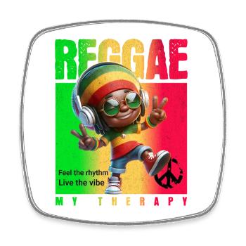 Reggae my therapy Rastaman - Viereckiger Kühlschrankmagnet - Weiß - Vorne