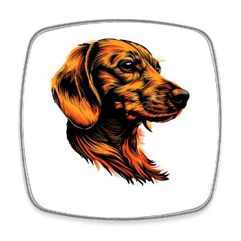 Dackel Dachshund Zwergdackel Dackelclub Teckel - Viereckiger Kühlschrankmagnet - Weiß - Vorne