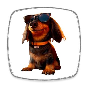 Dackel Dachshund Zwergdackel Dackelclub Teckel - Viereckiger Kühlschrankmagnet - Weiß - Vorne